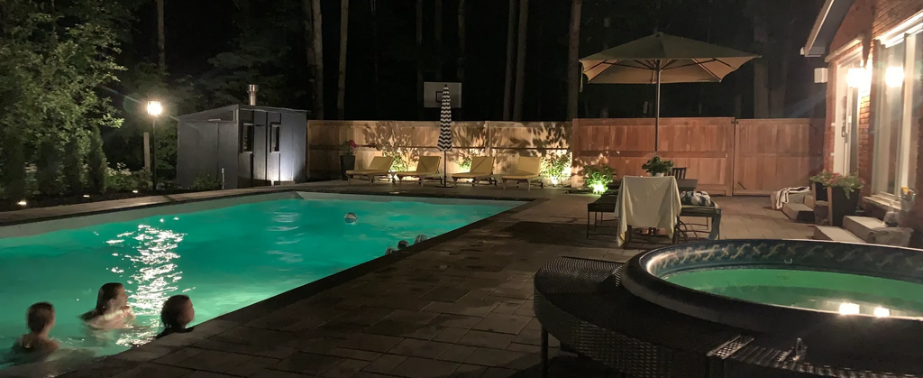 Completed pool and landscape lighting project by The Sparky