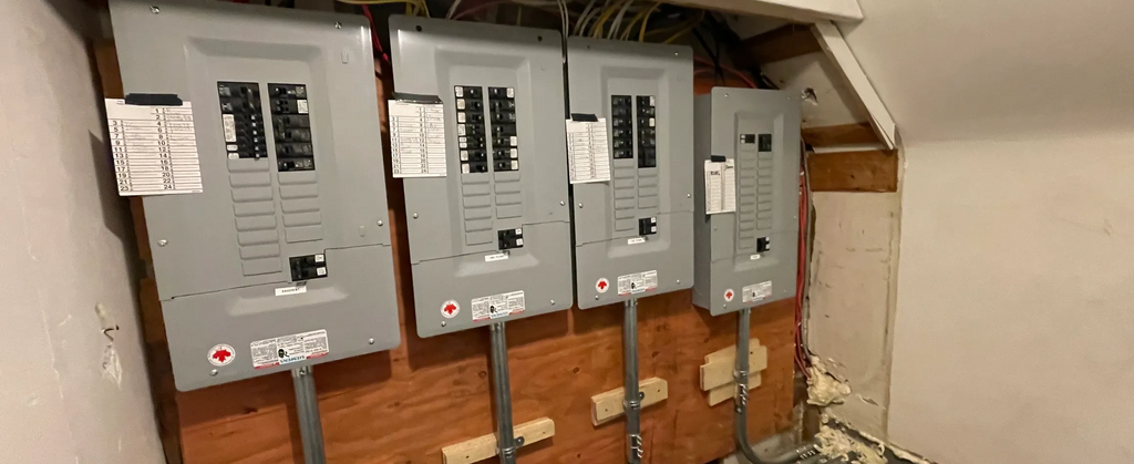 Three electrical panels installed by The Sparky